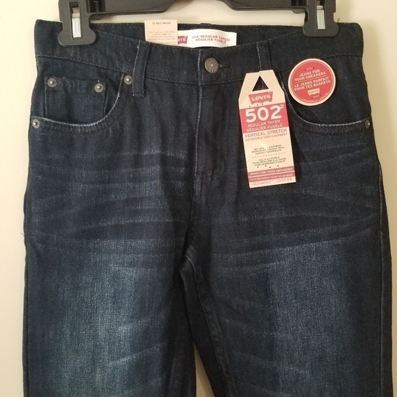 NWT Levi's 502 Dark Wash Taper Fit In size 12 Youth *Scratch flaw - Picture 4 of 8